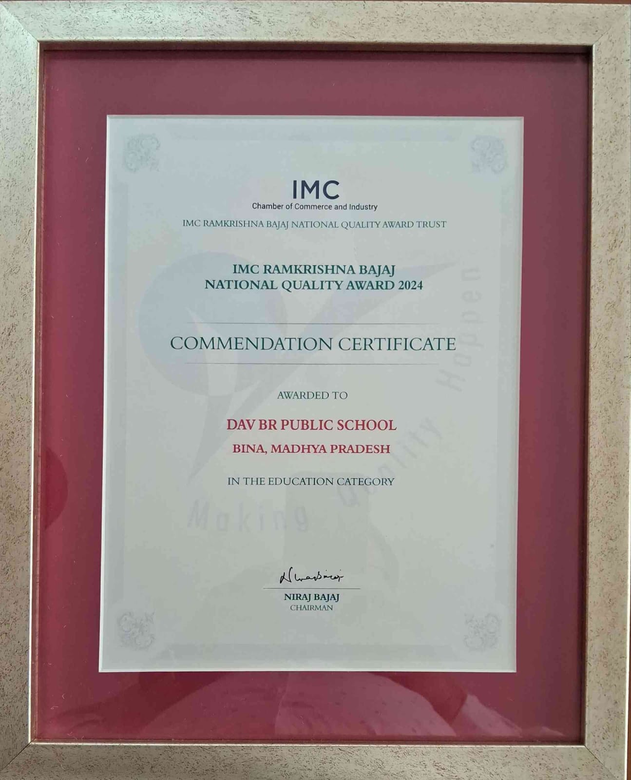 RBQNA QUALITY AWARD FOR EDUCATION
